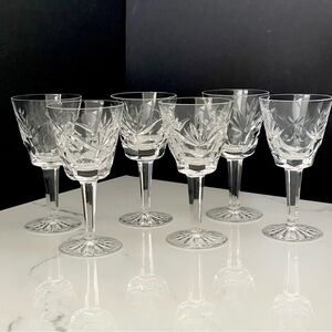 SET of 6 Ashling Claret Wine Glasses by Waterford Crystal